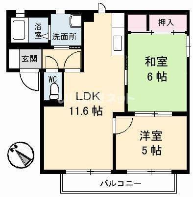 シャーメゾンカメリアA(2LDK/2階)の間取り写真