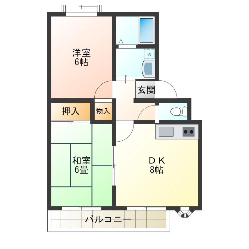 イースタンパレス(2DK/3階)の間取り写真