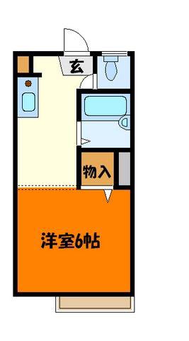 フォレスト6番館(1K/2階)の間取り写真