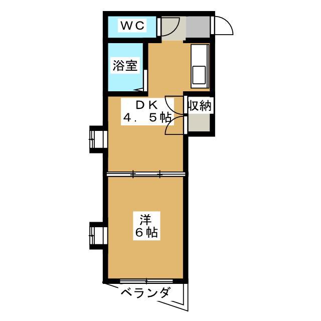 サンシャイン小泉(1DK/4階)の間取り写真