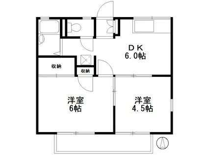 ベルハイツ(2DK/2階)の間取り写真