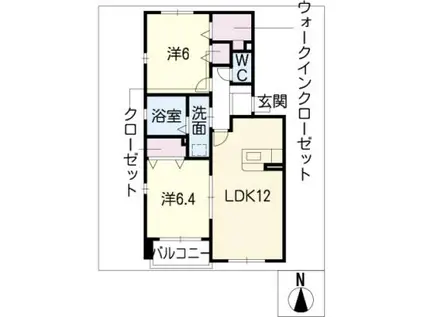 バタバーII(2LDK/2階)の間取り写真