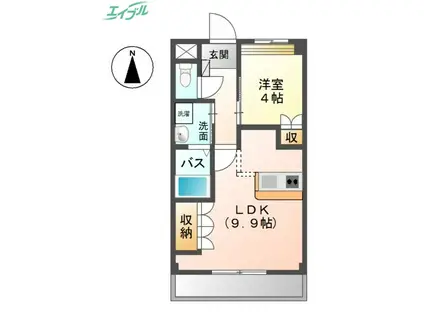 オータムめぐみII(1LDK/1階)の間取り写真