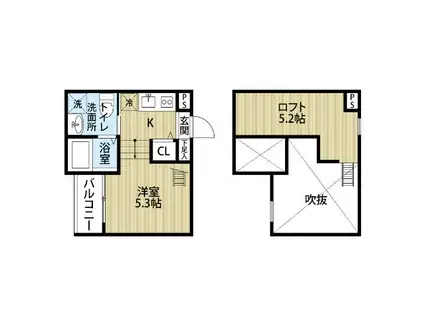 COURAGE(1SK/1階)の間取り写真