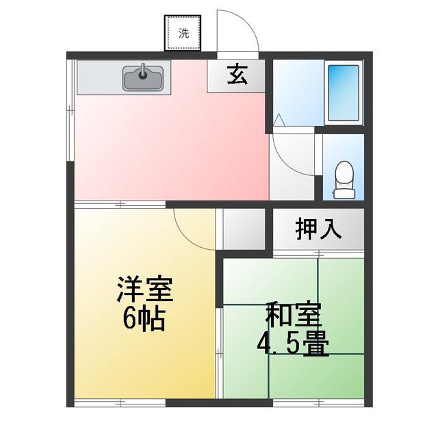 芳賀ハイツⅠ(2DK/1階)の間取り写真