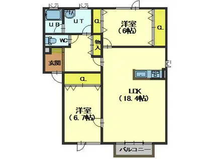 ルーチェ.II(2LDK/2階)の間取り写真