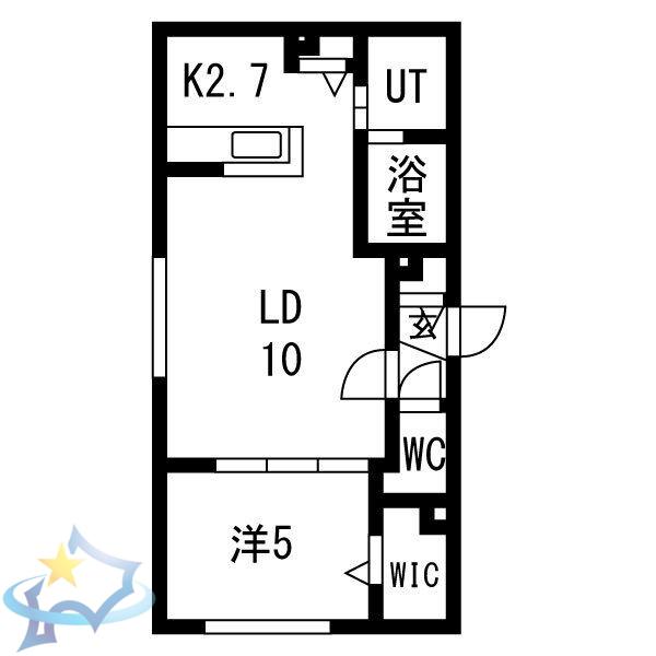 ASUNTO(1LDK/4階)の間取り写真