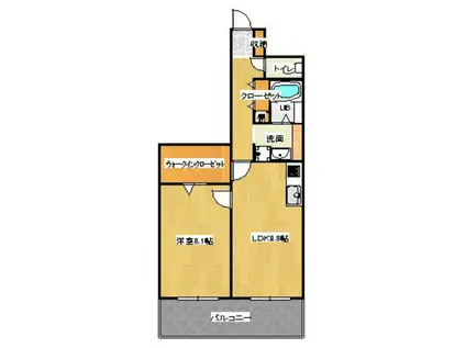 エグゼK&KII(1LDK/6階)の間取り写真