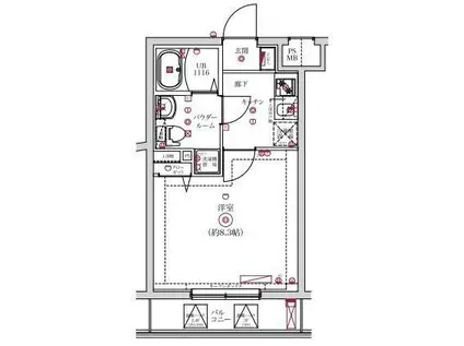 VERXEEDαAYASE(1K/2階)の間取り写真