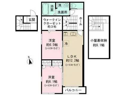デザインメゾン本町II(2LDK/2階)の間取り写真