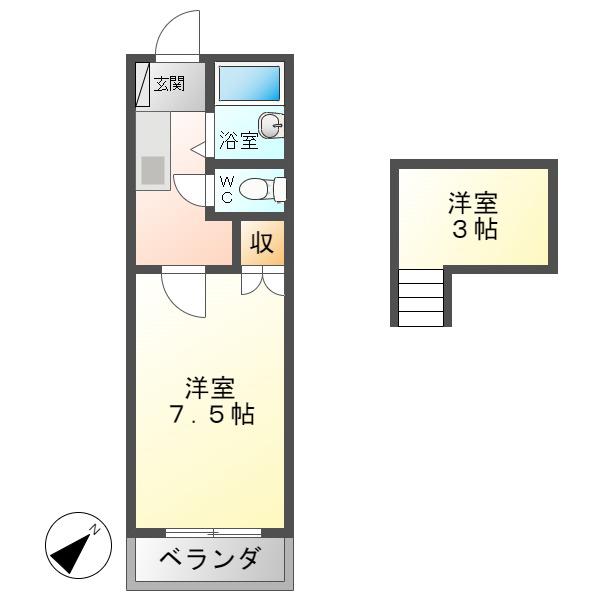 シューフルールIII(1K/3階)の間取り写真