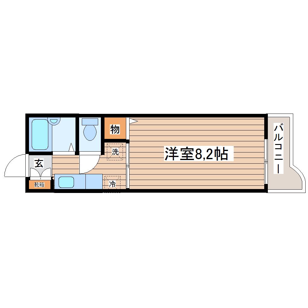 スターツアルファネクスト長嶺(1K/1階)の間取り写真