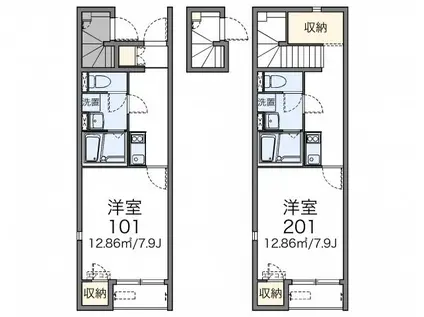 レオネクストYOSHIE(1K/2階)の間取り写真