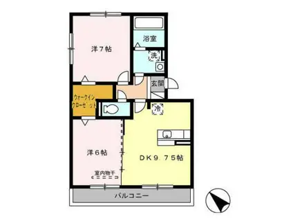 K.I.ハイツ(2DK/3階)の間取り写真