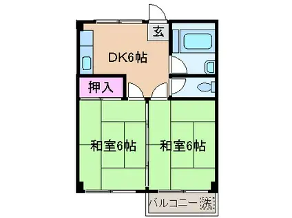 コーポ四季(2DK/3階)の間取り写真