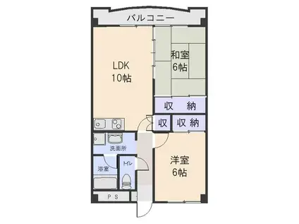 サンレックプラザ上徒士町(2LDK/8階)の間取り写真