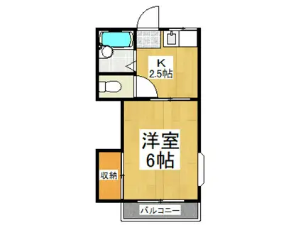 クレセントハイツ栄(1K/2階)の間取り写真