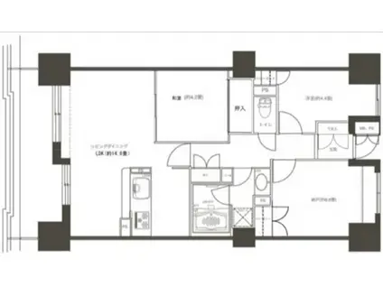 アマックスヨコハマ(2SLDK/5階)の間取り写真