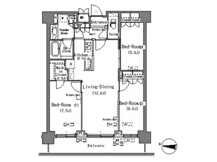 PARK AXIS 辰巳STAGE(3LDK/11階)の間取り写真