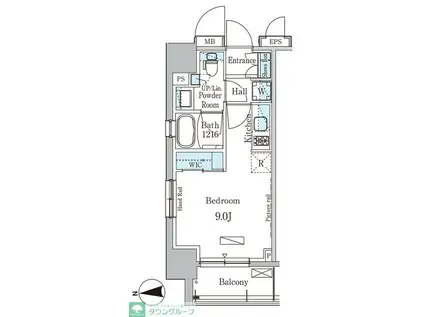 パークアクシス上野・稲荷町(ワンルーム/11階)の間取り写真