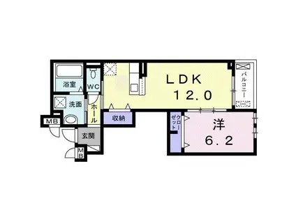 ソレイユ・ロンド(1LDK/3階)の間取り写真