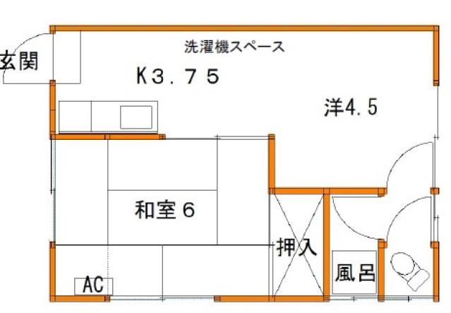 そよ風と春のメゾンB(1LDK/2階)の間取り写真