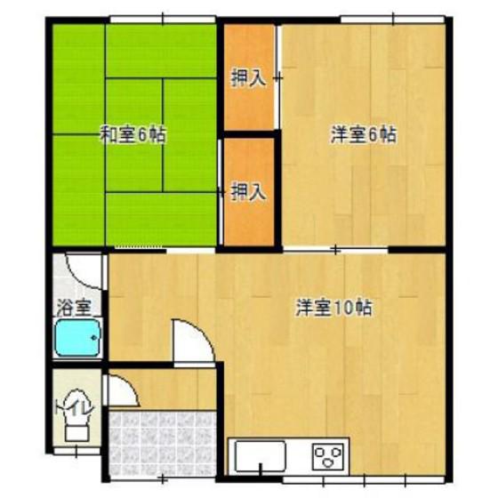 リヴェール伍番館(2LDK/2階)の間取り写真