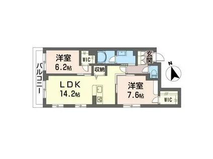 オーキッド(2LDK/2階)の間取り写真