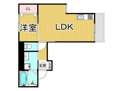BB SONODA(1LDK/3階)の間取り写真