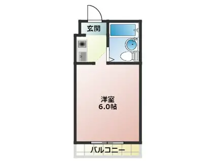 アパートメント天王寺(1K/7階)の間取り写真