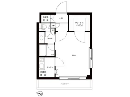ルーブル学芸大学五番館(1K/5階)の間取り写真