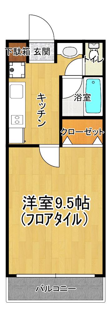 GRANDIO.M(1K/1階)の間取り写真
