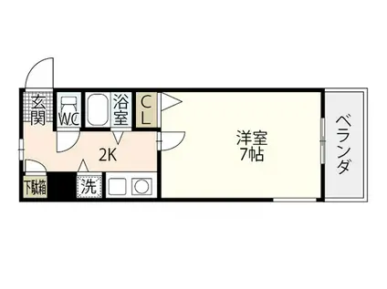 第6野地ビル(1K/4階)の間取り写真