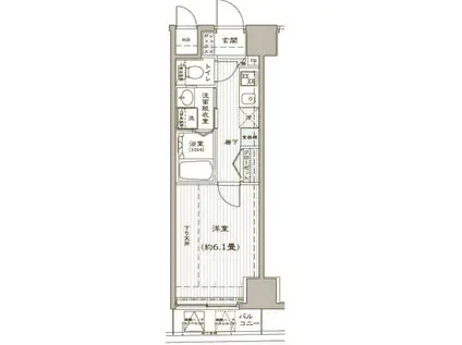 ZOOM銀座2丁目SECOND(1K/10階)の間取り写真