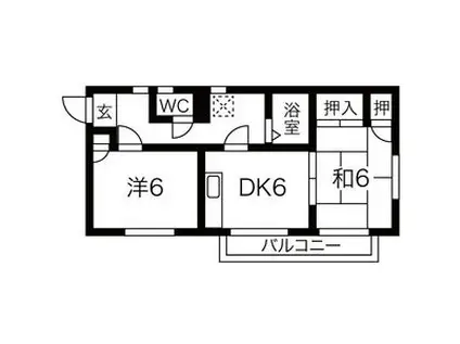 セントラルたちばな(2DK/3階)の間取り写真
