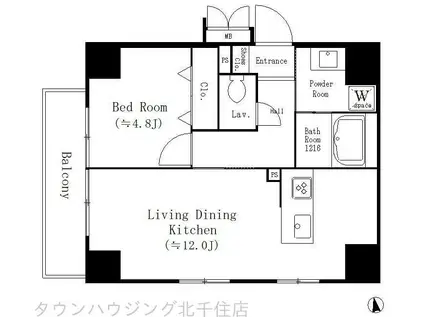 SUNNY SIDE FOREST(1LDK/2階)の間取り写真