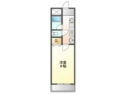 ステュディオ リヴァージュ(1K/7階)の間取り写真