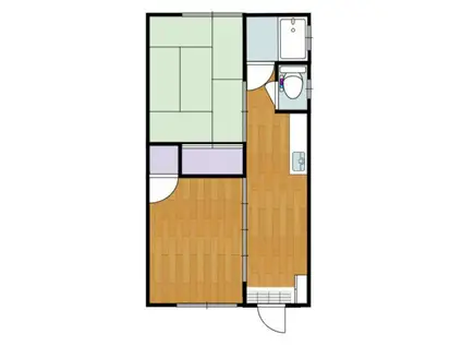 アサノコーポ(2K/1階)の間取り写真