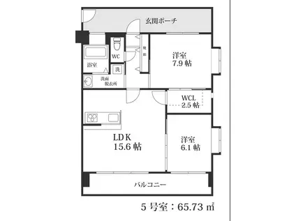 LIBERTUR(2LDK/3階)の間取り写真