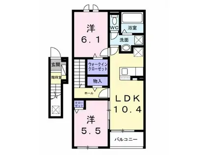 ファインブルク・K III(2LDK/2階)の間取り写真