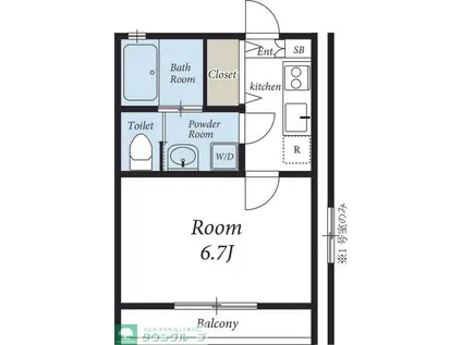 リリックコートひまわり(1K/1階)の間取り写真