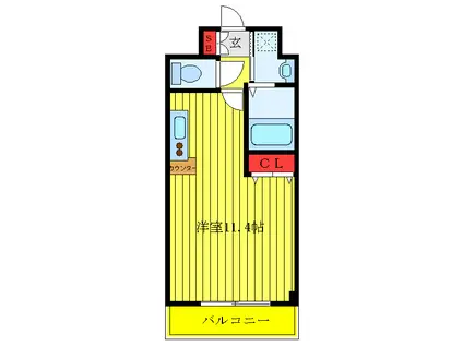 ラルミエール(ワンルーム/1階)の間取り写真