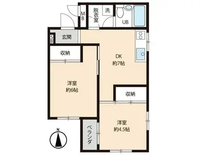 レストハウス富士見(2DK/2階)の間取り写真