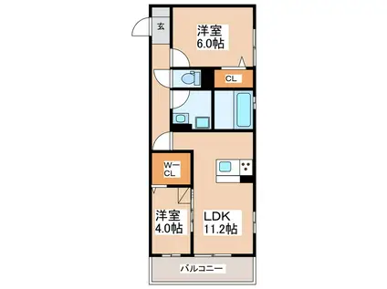 TOWN HOUSE T(2LDK/2階)の間取り写真