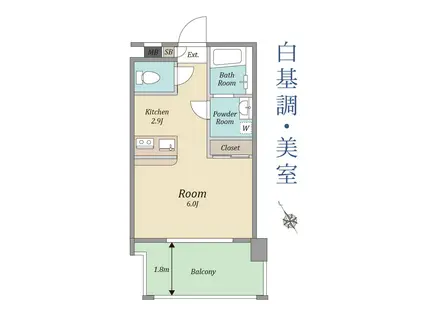 ベルア三宿(1K/9階)の間取り写真