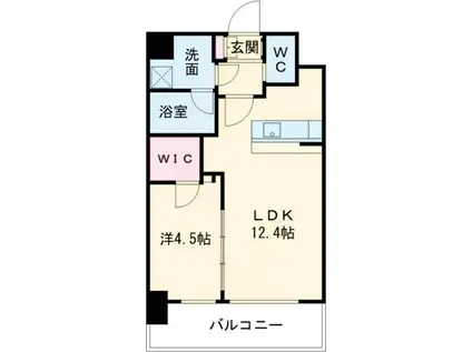 ソルテラス OSAKA イースト GATE(1LDK/7階)の間取り写真