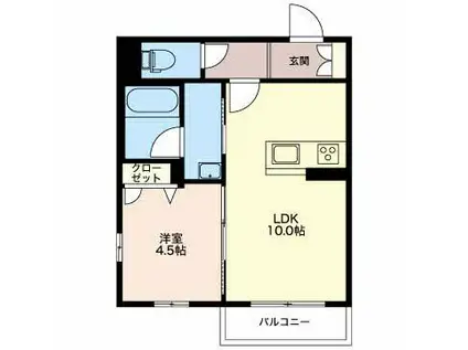 ベル・エポック(1LDK/2階)の間取り写真