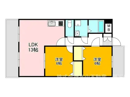 クアトロ(2LDK/4階)の間取り写真