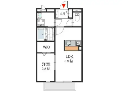 グレイス奥林(1LDK/2階)の間取り写真