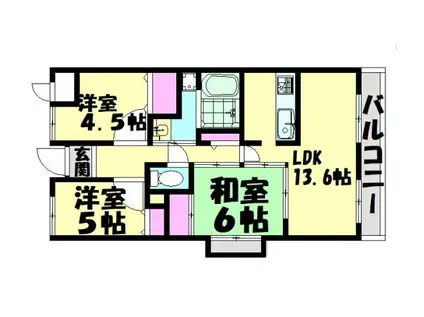 グランドヒルズ光明池(3LDK/2階)の間取り写真